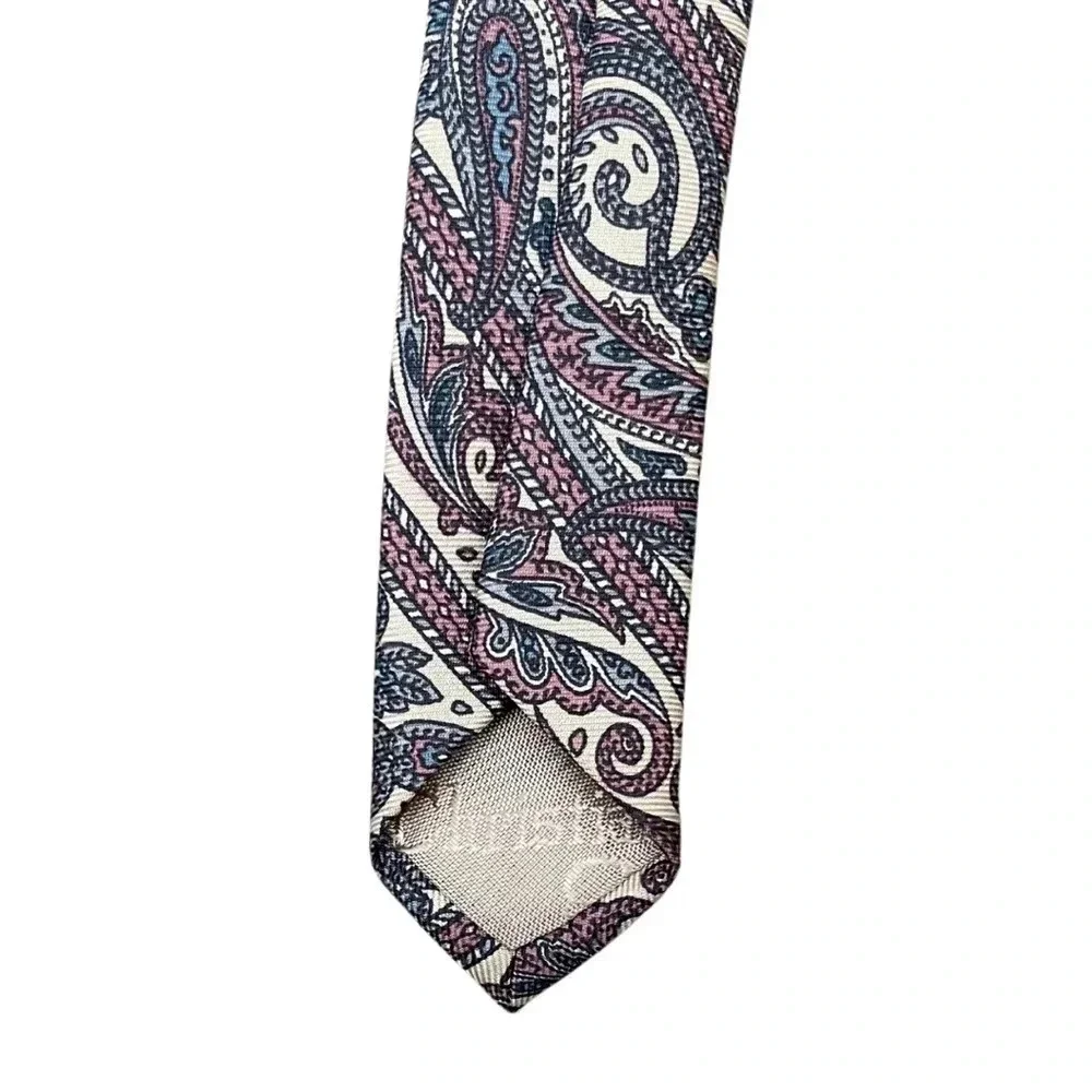 CHRISTIAN DIOR Vintage Necktie 100% Silk Fabric Woven in Italy - Made in USA